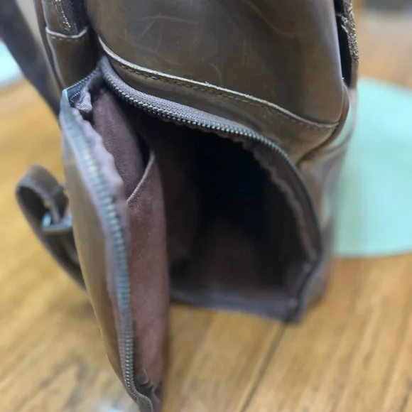 Brown Leather Backpack - Picture 14 of 16